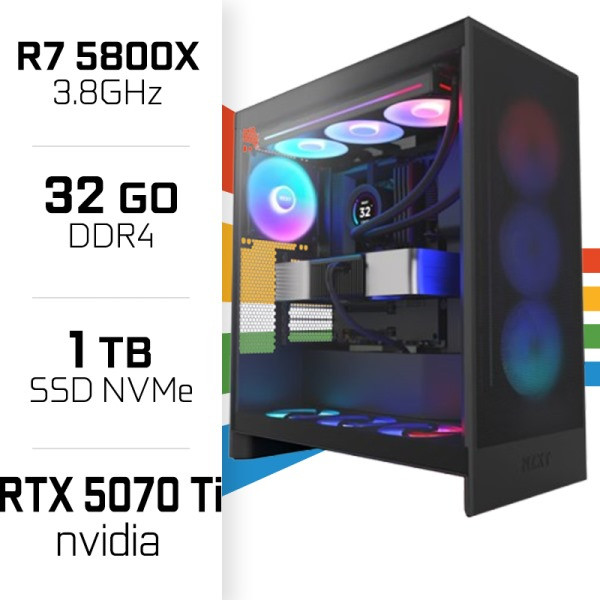 PC Gamer UltraPC Ryzen 7 5800X/1TB SSD/32GB/RTX5070TI PC Gamer Avancé UltraPC, Ultra Pc Gamer Maroc