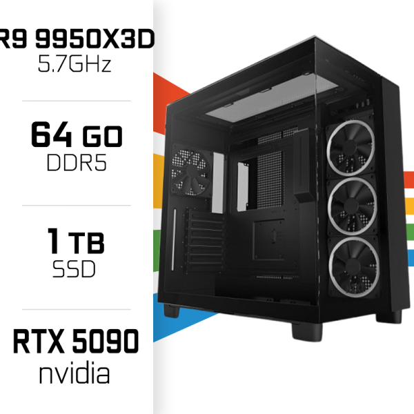 PC Gamer UltraPC Ryzen 9 9950X3D/1TB SSD/64GB DDR5/RTX5090 32GB PC Gamer Avancé UltraPC, Ultra Pc Gamer Maroc