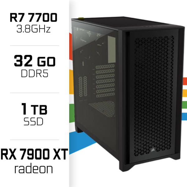PC Gamer UltraPC Ryzen 7 7700/32GB DDR5/1TB SSD/RX7900 XT PC Gamer Avancé UltraPC, Ultra Pc Gamer Maroc