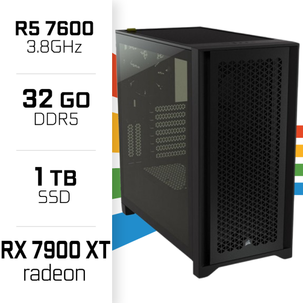 PC Gamer UltraPC Ryzen 5 7600/32GB DDR5/1TB SSD/RX7900 XT PC Gamer Avancé UltraPC, Ultra Pc Gamer Maroc