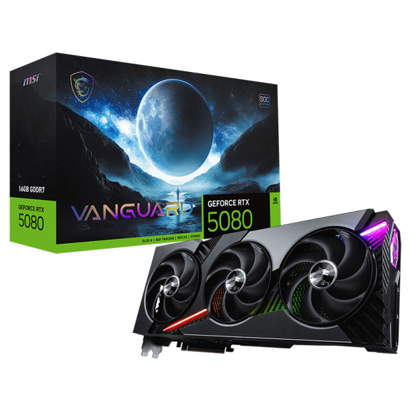 MSI GeForce RTX 5080 VANGUARD SOC 16GB GDDR7 Cartes graphiques MSI, Ultra Pc Gamer Maroc