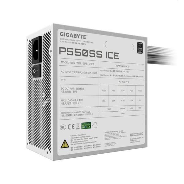Gigabyte P550SS ICE 550W Silver Entre 600 W et 699 W Gigabyte, Ultra Pc Gamer Maroc