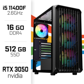 PC Gamer UltraPC Core i5 11400F/512GB SSD/16GB/RTX3050 8GB PC Gamer Standard UltraPC, Ultra Pc Gamer Maroc