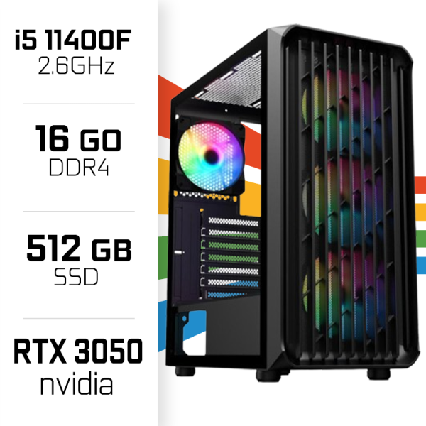 PC Gamer UltraPC Core i5 11400F/512GB SSD/16GB/RTX3050 8GB PC Gamer Standard UltraPC, Ultra Pc Gamer Maroc