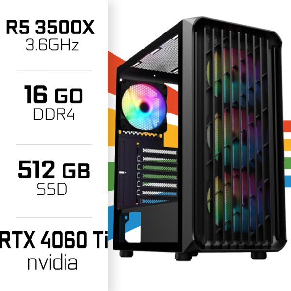 PC Gamer UltraPCRyzen 5 3500X/16GB/512GB SSD/RTX4060TI PC Gamer Standard UltraPC, Ultra Pc Gamer Maroc