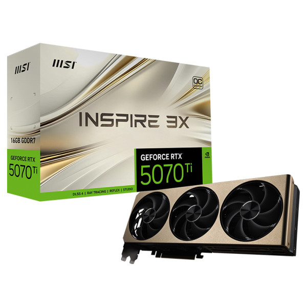 MSI GeForce RTX 5070 Ti 16G INSPIRE 3X OC PLUS Cartes graphiques MSI, Ultra Pc Gamer Maroc