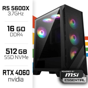 PC Gamer POWERED BY MSI Ryzen 5 5600X/16GB/512GB SSD/RTX4060 POWERED BY MSI UltraPC, Ultra Pc Gamer Maroc