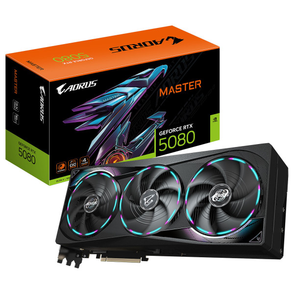 Gigabyte AORUS GeForce RTX 5080 MASTER 16Go GDDR7 NVIDIA Gigabyte, Ultra Pc Gamer Maroc