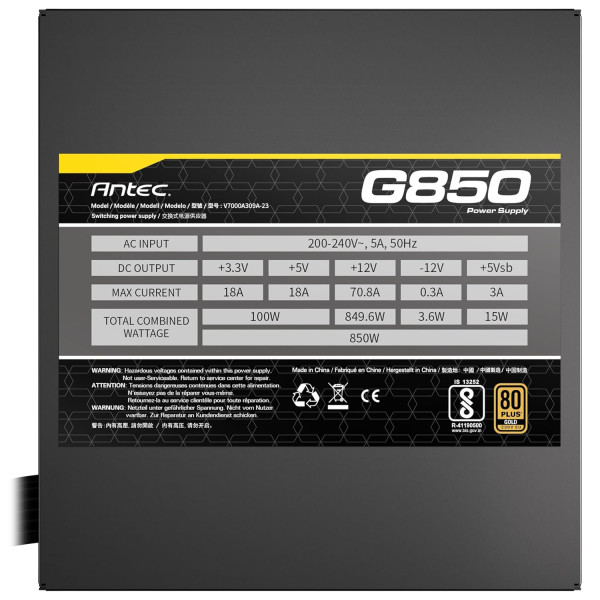 ANTEC ATOM G850 850W GOLD 80+ Entre 700 W et 799 W Antec, Ultra Pc Gamer Maroc