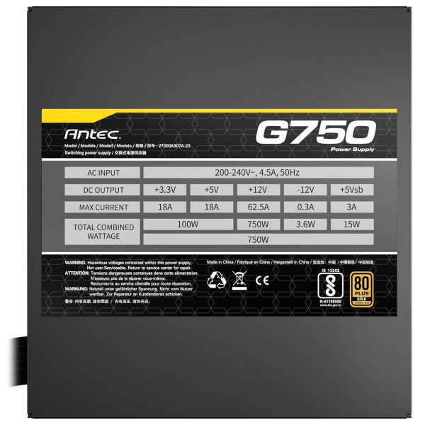 ANTEC ATOM G750 750W GOLD 80+ Entre 700 W et 799 W Antec, Ultra Pc Gamer Maroc