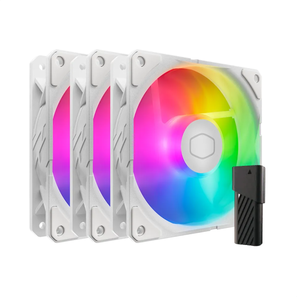 Cooler Master SickleFlow Edge 120 ARGB 3-Pack Fan Kit (White) Ventilateurs boîtier Cooler Master, Ultra Pc Gamer Maroc