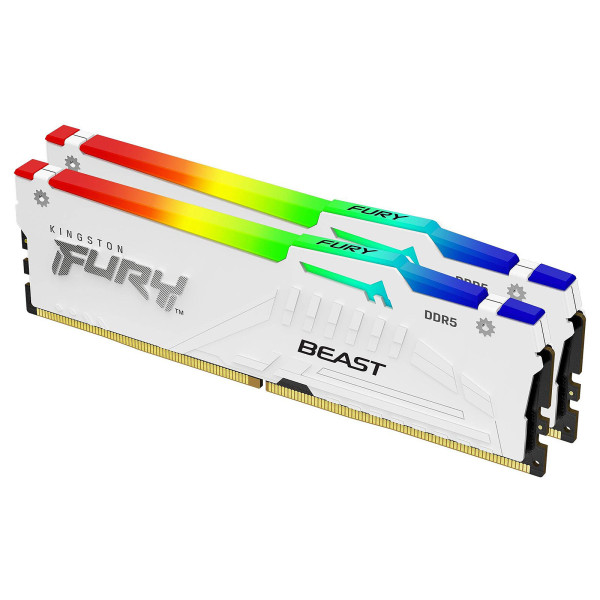 Kingston FURY Beast RGB 64 Go (2 x 32 Go) DDR5 6000 MHz CL30 - Blanc Mémoire vive DDR5 Kingston, Ultra Pc Gamer Maroc