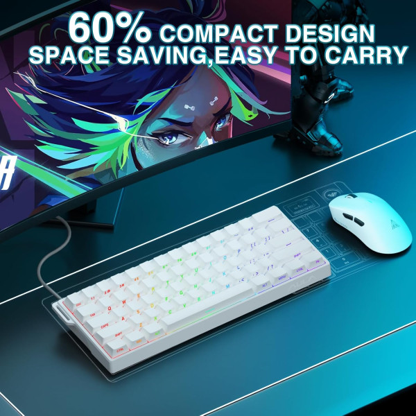 Aula WIN60 HE WHITE (Magnetic Switch) Claviers AULA, Ultra Pc Gamer Maroc