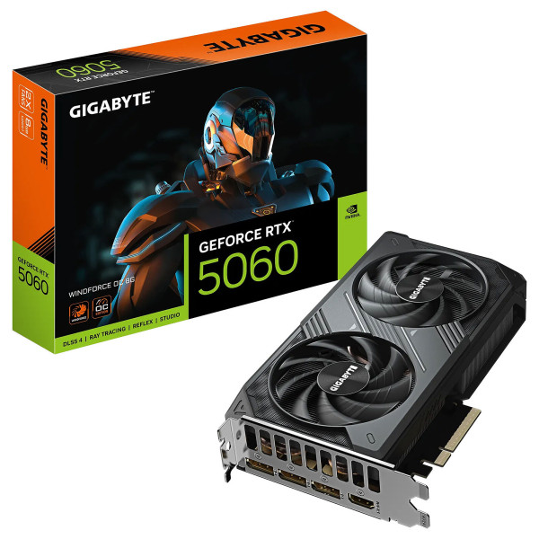 Gigabyte GeForce RTX 5060 WINDFORCE OC 8Go GDDR7 Cartes graphiques Gigabyte, Ultra Pc Gamer Maroc