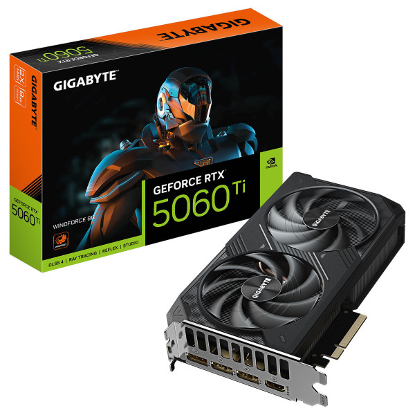Gigabyte GeForce RTX 5060 Ti WINDFORCE 8G Cartes graphiques Gigabyte, Ultra Pc Gamer Maroc