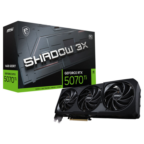 MSI GeForce RTX 5070 Ti 16Go GDDR7 SHADOW 3X OC Cartes graphiques MSI, Ultra Pc Gamer Maroc