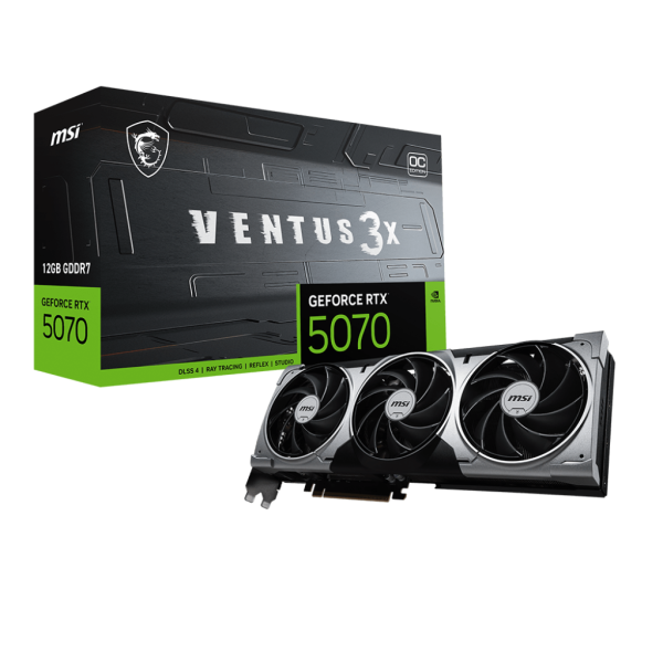 MSI GeForce RTX 5070 VENTUS 3X OC 12Go GDDR7 NVIDIA MSI, Ultra Pc Gamer Maroc