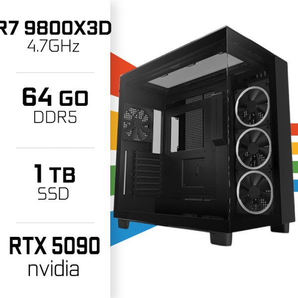 PC Gamer UltraPC Ryzen 7 9800X3D/1TB SSD/64GB DDR5/RTX5090 32GB PC Gamer Avancé UltraPC, Ultra Pc Gamer Maroc