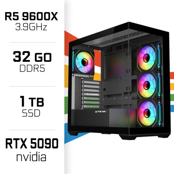 PC Gamer UltraPC Ryzen 5 9600X/32GB DDR5/1TB SSD/RTX5090 PC Gamer Avancé UltraPC, Ultra Pc Gamer Maroc