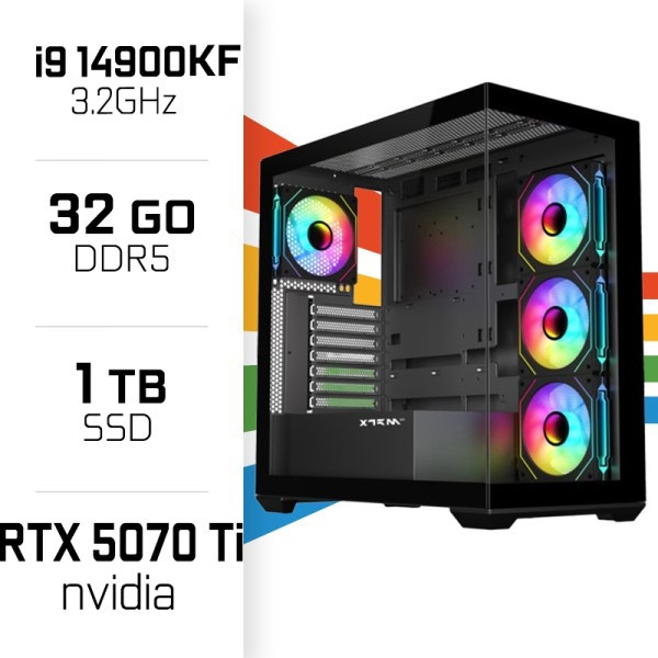 PC Gamer i9 14900KF/1TB SSD/32GB DDR5/RTX5070 TI PC Gamer Avancé UltraPC, Ultra Pc Gamer Maroc