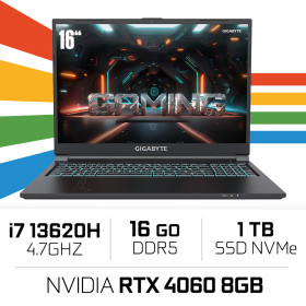 Gigabyte G6 KF-H3EE894KD i7 13620H/16GB DDR5/1TB SSD/RTX4060 8GB/16'' 165Hz PC Portables Gamer Gigabyte, Ultra Pc Gamer Maroc