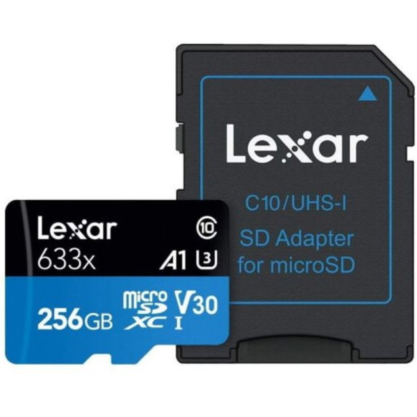 Lexar Haute Performance 256 Go 633x microSDXC UHS-I Disques durs externes Lexar, Ultra Pc Gamer Maroc