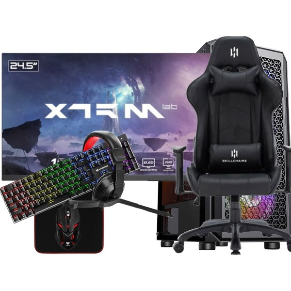 FULL SETUP Gamer UltraPC R5 5500 RTX3050 6GB + XG2522F 180Hz + HPG200 PACK 4in1 + Demon Setup Complet UltraPC, Ultra Pc Gamer...