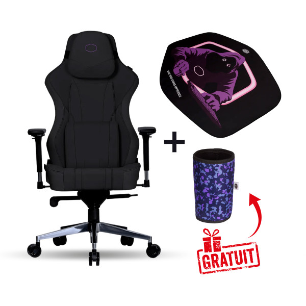 Bundle Caliber X2C Black + FM510 Gaming Chair Floor Mat + CH510 Cup Holder (Purple CAMO) Chaise gamer Cooler Master, Ultra Pc...