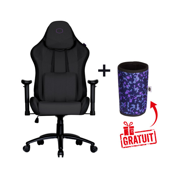 Bundle Caliber R3C Black + CH510 Cup Holder (Purple CAMO) Chaise gamer Cooler Master, Ultra Pc Gamer Maroc
