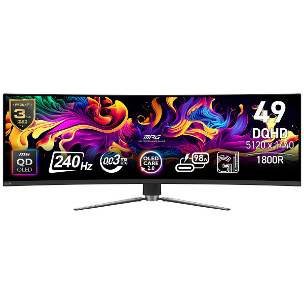 MSI MPG 491CQPX QD-OLED 240Hz 0.03ms 5K Moniteurs MSI, Ultra Pc Gamer Maroc