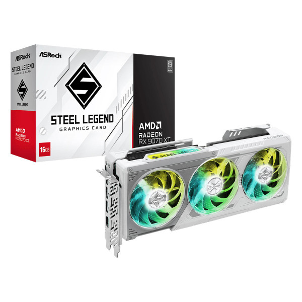 ASRock AMD Radeon RX 9070 XT Steel Legend 16GB AMD ASRock, Ultra Pc Gamer Maroc