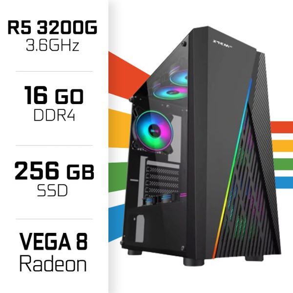 PC Gamer UltraPC Ryzen 3 3200G/256GB SSD/16GB/Radeon Vega8 PC Gamer Standard UltraPC, Ultra Pc Gamer Maroc