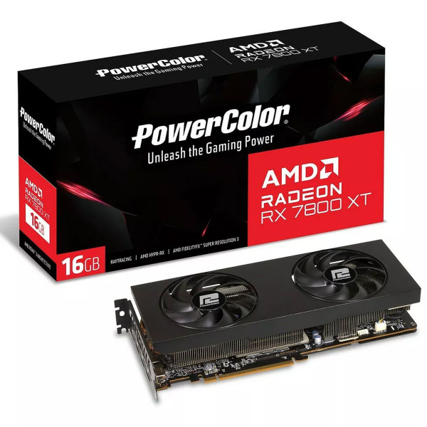 PowerColor AMD Radeon RX 7800 XT 16GB GDDR6 Cartes graphiques Powercolor, Ultra Pc Gamer Maroc