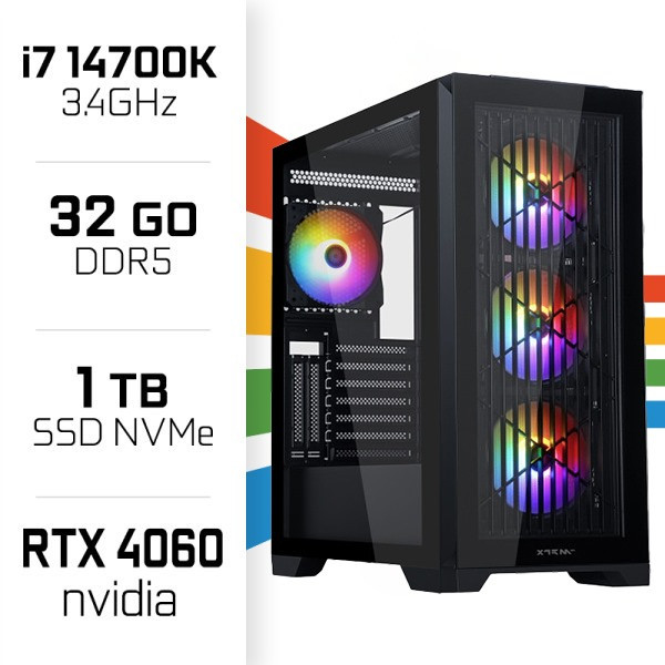 PC Gamer UltraPC Core i7 14700K/1TB SSD/32GB DDR5/RTX4060 PC Gamer Avancé UltraPC, Ultra Pc Gamer Maroc