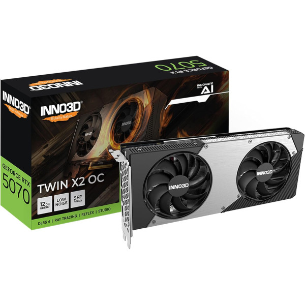 Inno3d GeForce RTX 5070 12Gb Twin X2 GDDR7 Cartes graphiques INNO3D, Ultra Pc Gamer Maroc