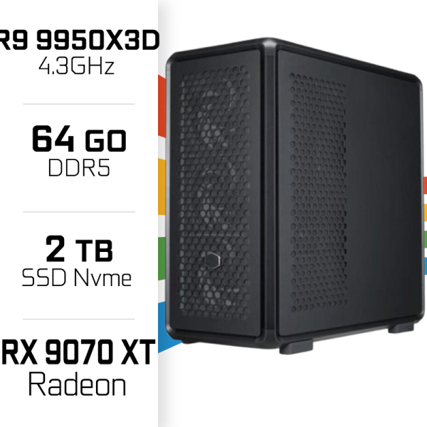 PC Gamer UltraPC Ryzen 9 9950X3D/2TB SSD/64GB DDR5/RX9070XT PC Gamer Avancé UltraPC, Ultra Pc Gamer Maroc