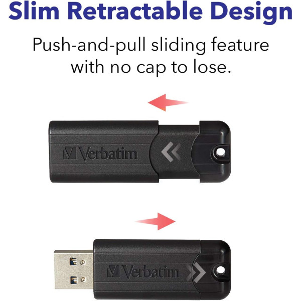 Verbatim Clé USB PinStripe 3.0 de 128 Go Noire Stockage externe VERBATIM, Ultra Pc Gamer Maroc