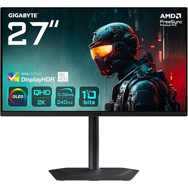 GIGABYTE MO27Q2 27" 240Hz QD-OLED 0.03ms 2K Moniteurs Gigabyte, Ultra Pc Gamer Maroc