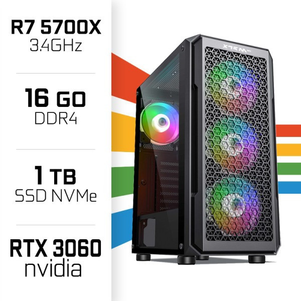 PC Gamer UltraPC Ryzen 7 5700X/1TB SSD/16GB/RTX3060 12GB PC Gamer Avancé UltraPC, Ultra Pc Gamer Maroc