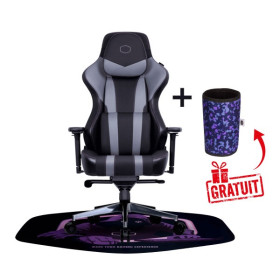 Bundle Caliber X2 Gray + CH510 Cup Holder (Purple CAMO) + M510 Gaming Chair Floor Mat Chaise gamer Cooler Master, Ultra Pc Ga...