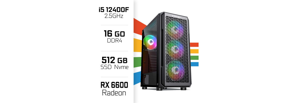 ゲーミングPC Core i5 12400F RX6600 メモリ16GB ゲーミングPC Core i5 12400F RX6600 メモリ16GB デスクトップ型PC
