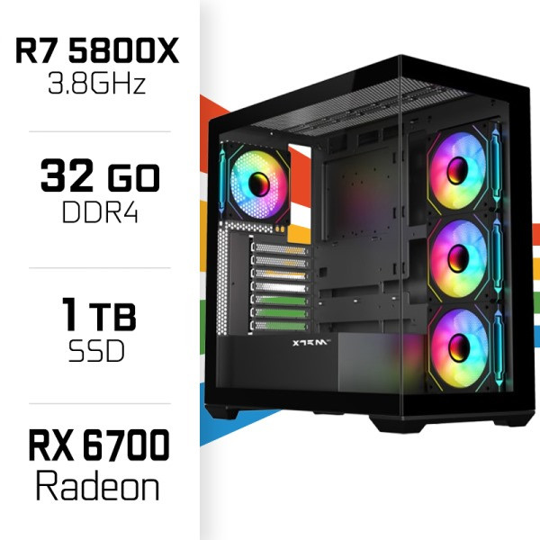 PC Gamer UltraPC Ryzen 7 5800X/32GB/1TB SSD/RX6700 10GB PC Gamer Standard UltraPC, Ultra Pc Gamer Maroc