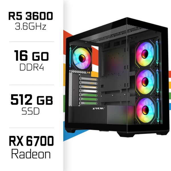 PC Gamer UltraPC Ryzen 5 3600 /16GB/512GB SSD/RX6700 10GB PC Gamer Standard UltraPC, Ultra Pc Gamer Maroc