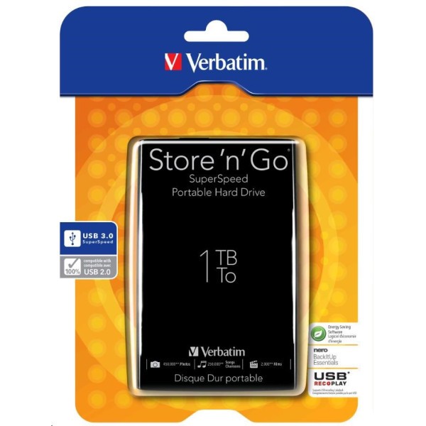 VERBATIM 53023 USB 3.0 1TB 2.5" Disques SSD VERBATIM, Ultra Pc Gamer Maroc