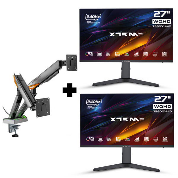 Bundle XTRMLAB X27G24IQF 27" 240Hz Fast IPS 2K + L420C-39TDL Moniteurs XTRMLAB, Ultra Pc Gamer Maroc