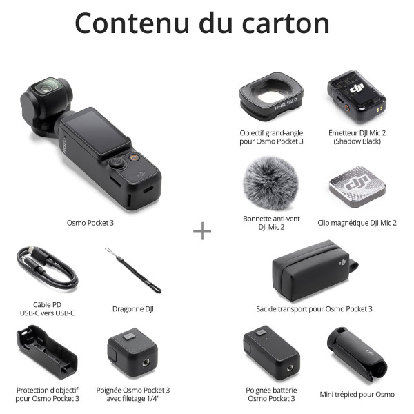 DJI Osmo Pocket 3 Creator Combo Webcams DJI, Ultra Pc Gamer Maroc