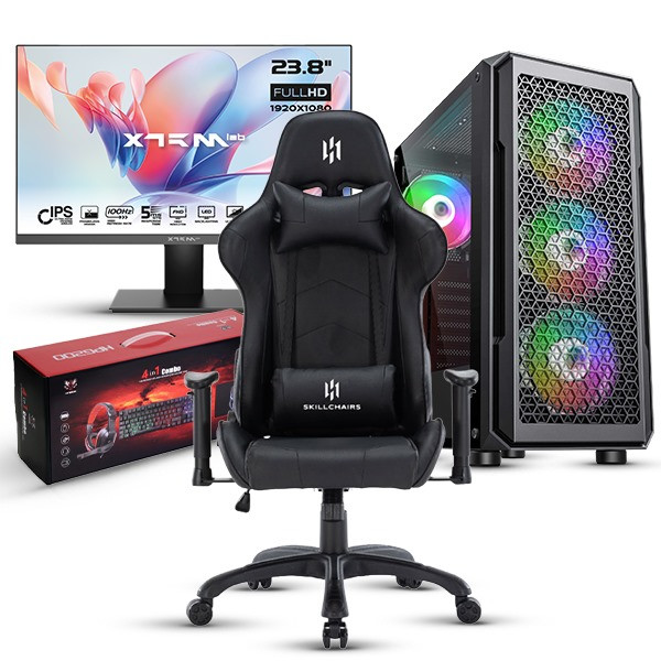 FULL SETUP Gamer UltraPC R5 5600 RTX3060 12GB + X24B10IFF 23.8" 100Hz IPS + HPG200 PACK 4in1 + Demon Setup Complet UltraPC, U...