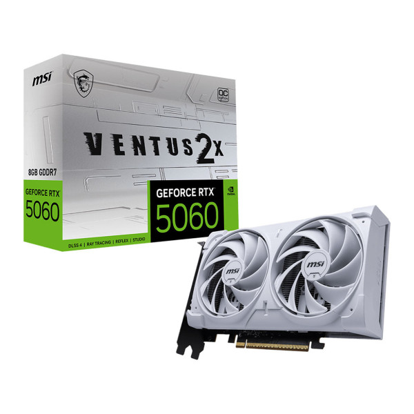 MSI GeForce RTX 5060 8Go GDDR7 VENTUS 2X OC White NVIDIA MSI, Ultra Pc Gamer Maroc