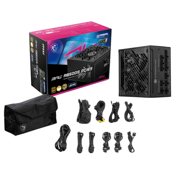 MSI MAG A850GS PCIE5 80PLUS Gold 850W Alimentations PC MSI, Ultra Pc Gamer Maroc