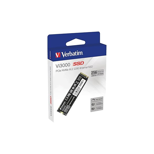 VERBATIM Vi3000 256GB M.2 PCle GEN3X4 Disques SSD VERBATIM, Ultra Pc Gamer Maroc